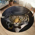 Круглый коврик Tiger by Jp.pemapsorn, с 3D-принтом, для гостиной, с животными