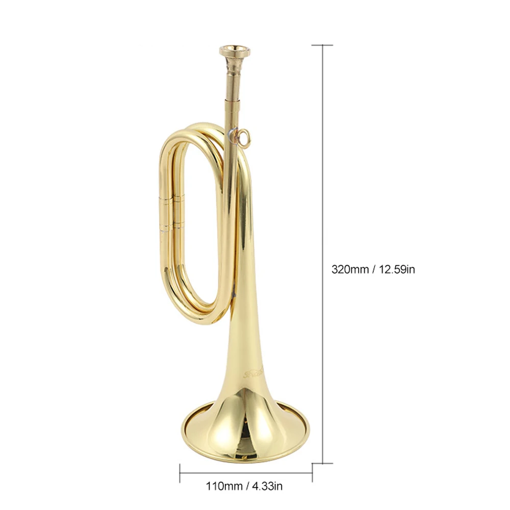310mm Trumpet Copper Bugle Retro Brass Exquisite Practical Musical Instrument for School Students Practice | Спорт и развлечения