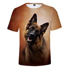 Мультяшная персональная футболка с собакой, модная забавная Мужская футболка с животными, уличная одежда с круглым вырезом и рисунком немецкой овчарки, большая мужская одежда