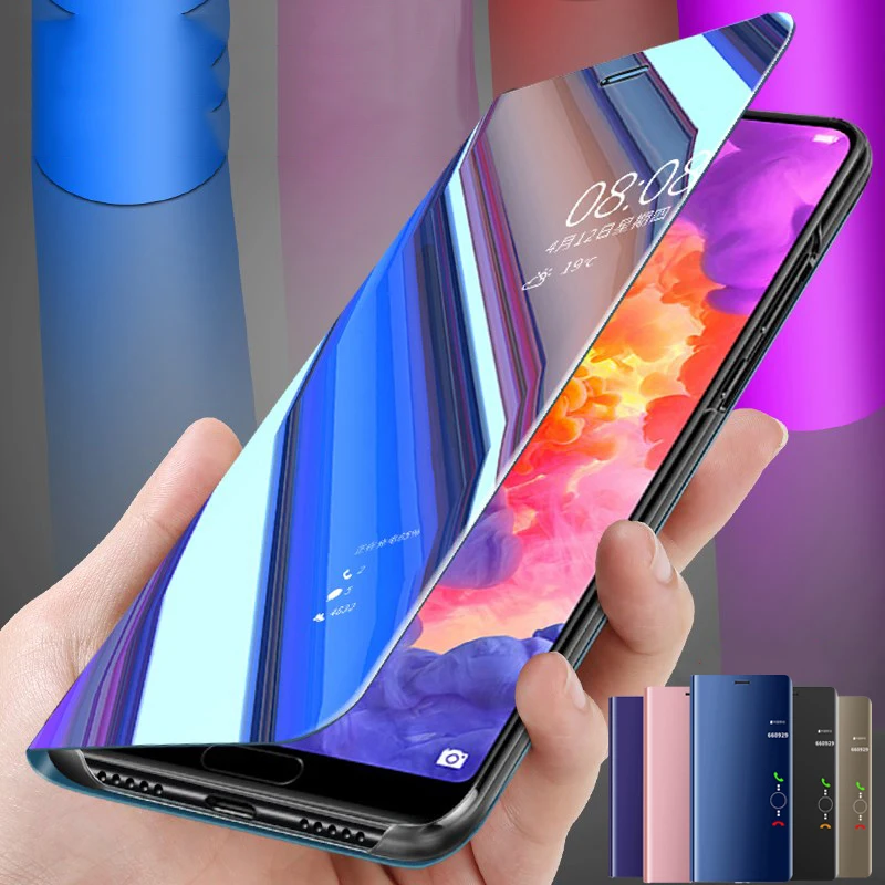 Для Xiaomi Redmi Note 7 Чехол роскошное умное зеркало откидная крышка на Pro Redmi7