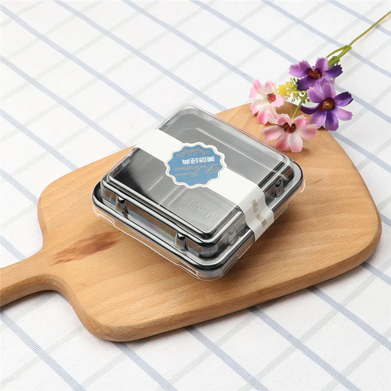 Белый черный пластиковые контейнеры для еды одноразовые фрукты ДЕСЕРТ КРЕМ хлеб