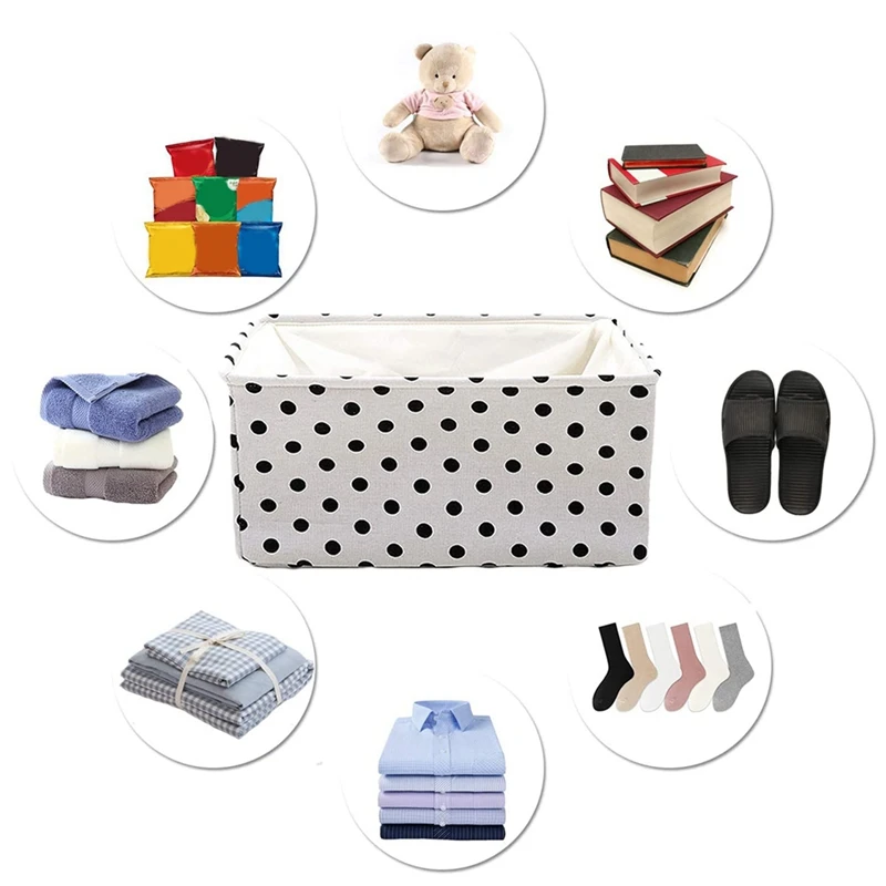 

Large Capacity Storage Bin with Drawstring Closure, Collapsible Fabric Storage Basket Organizer with Cotton Rope