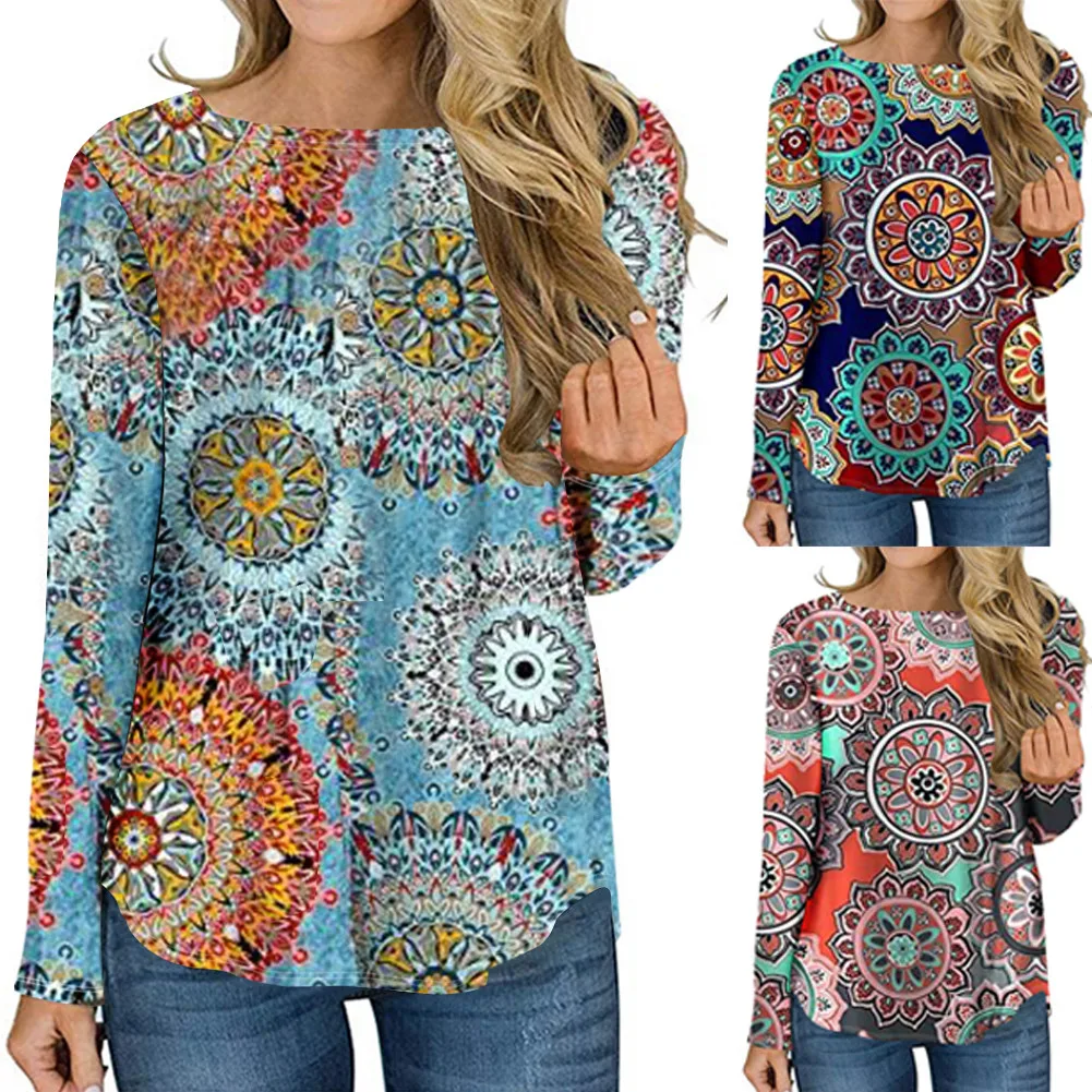 Женская льняная мешковатая блузка большого размера с длинным рукавом Летняя