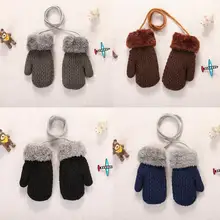 Gants tricotés d'hiver pour bébés garçons et filles, mitaines à corde chaude pour enfants en bas âge