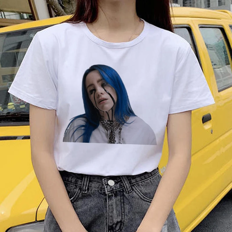 21798 Billie Eilish футболка уличная хип-хоп ee-рубашка для op vogue Женская рубашка Harajuku одежда смешная винтажная - Цвет: 21798