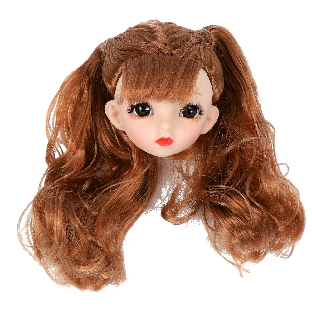 1/6 BJD 3D технические шарниры голова куклы с золотым голубым розовым цветом волос