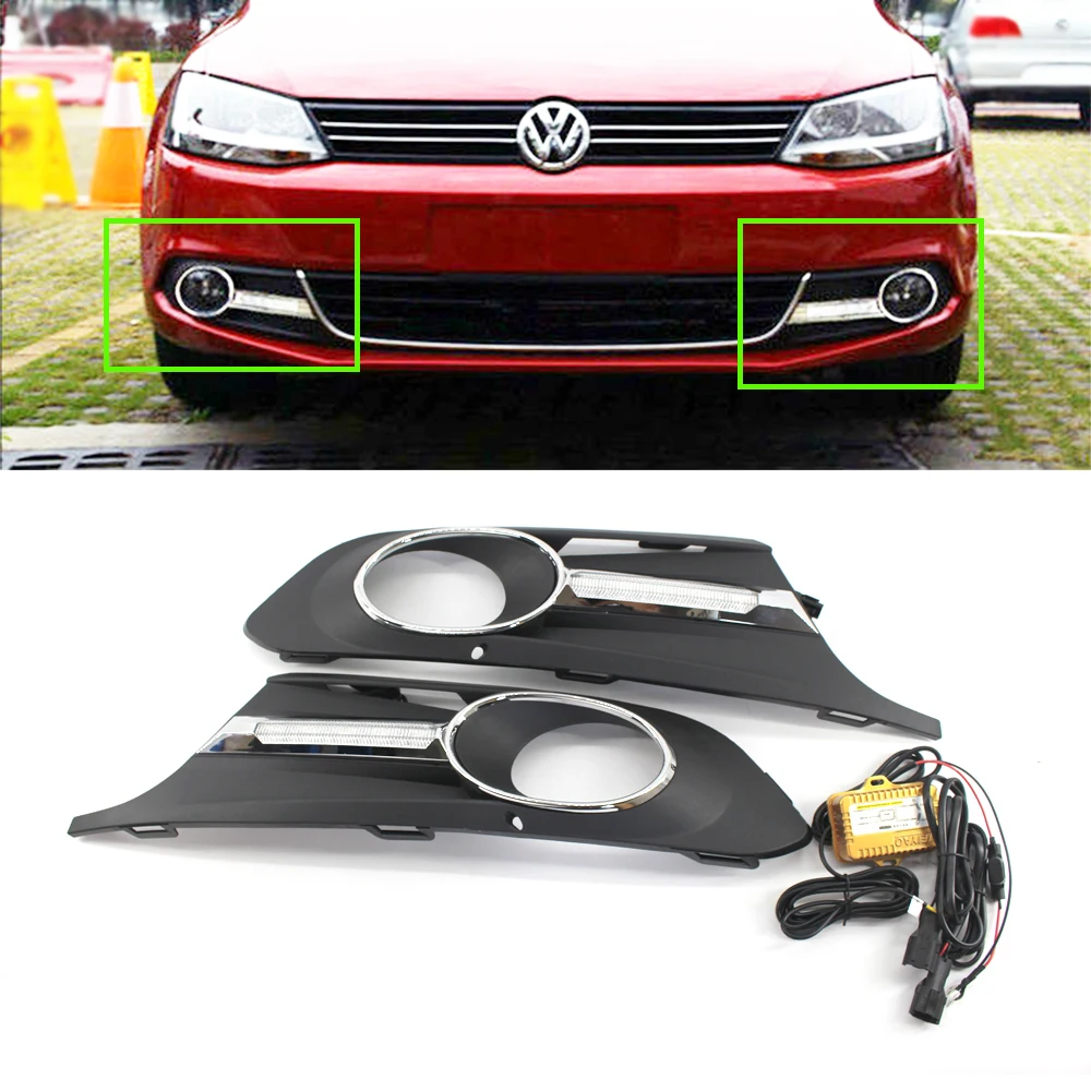 

Противотуманные фары для Volkswagen VW Jetta Sagitar MK6 2011 2012 2013 2014, автомобильный Стайлинг светодиодный дневные ходовые огсветильник DRL