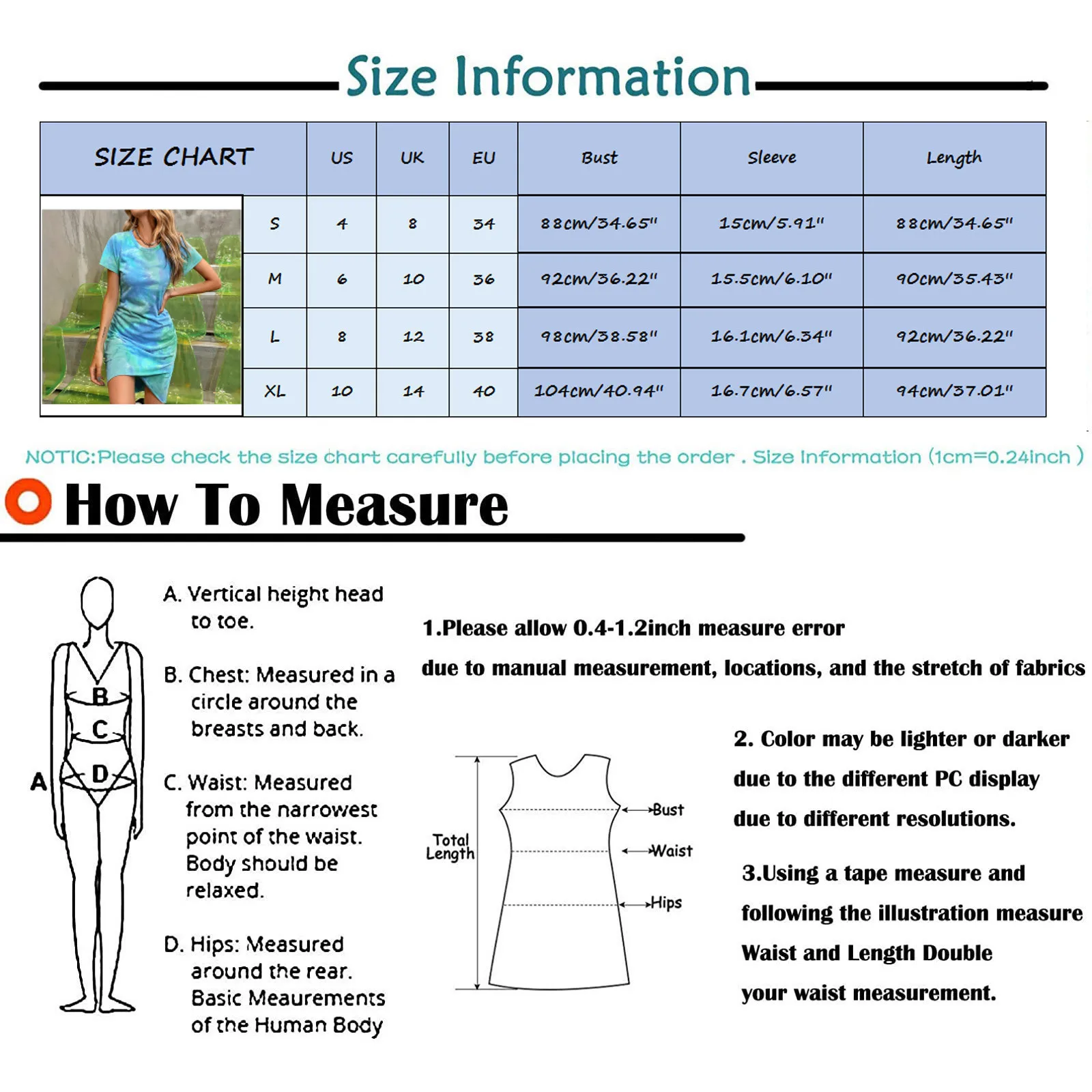 

SAGACE Women's Summer New Tie-dye Printing Short-sleeved Casual Sexy Dress Summer Women's Casual Dresses
