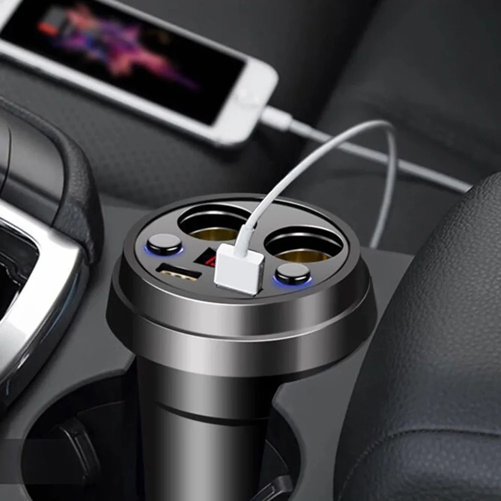 Автомобильное зарядное устройство 2USB DC / 5V 3.1A адаптер в виде чашки Разветвитель