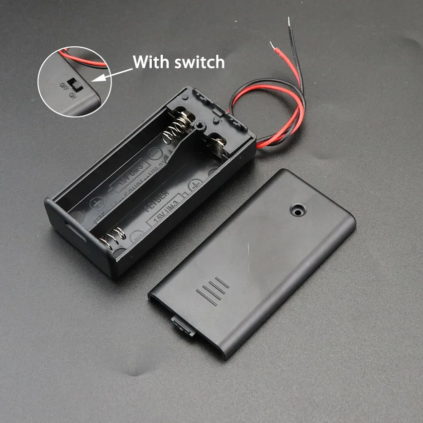 30 шт./лот 2x3x AA батарейки держатель коробка разъем с переключателем