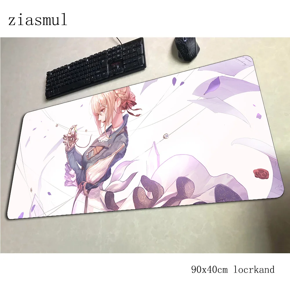 Violet evergarden коврик для мыши 90x40 см, коврики для мыши, аниме, лучший игровой коврик для мыши, геймер, толстые персонализированные коврики для мыши, клавиатура, ПК, коврик