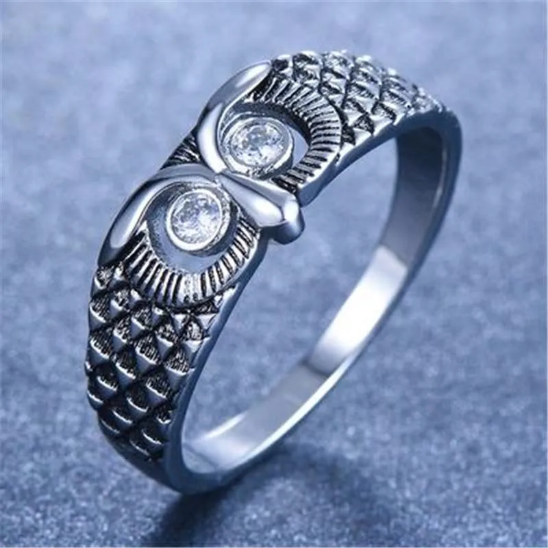 925 Steal Silver Rings For Women Charms Jewelry Boho Vintage Owl Ring Animal Totems Eagle Head |