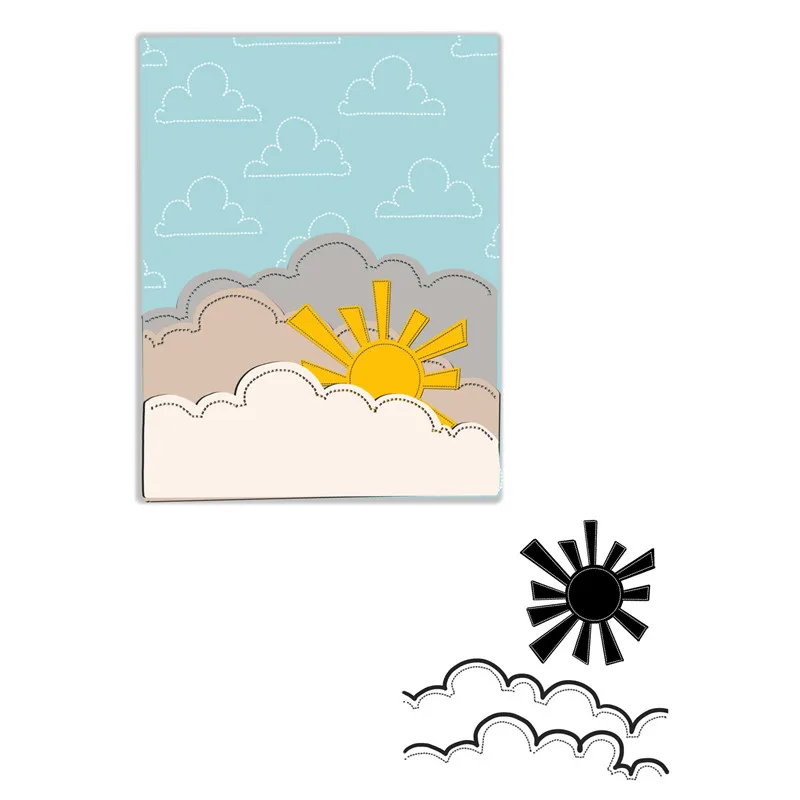 Режущие штампы YaMinSanNiO Sun and Cloud металлические для скрапбукинга альбома трафарета