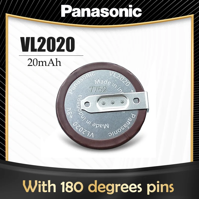 1 шт. Panasonic VL2020 VL 2020 3V 20 мА/ч Перезаряжаемые литий Батарея с 2 Pin горизонтальный 180