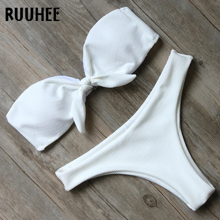 RUUHEE, бикини, купальник, бандо, пуш-ап, комплект бикини, женский бикини, купальник, женская летняя пляжная одежда, купальник