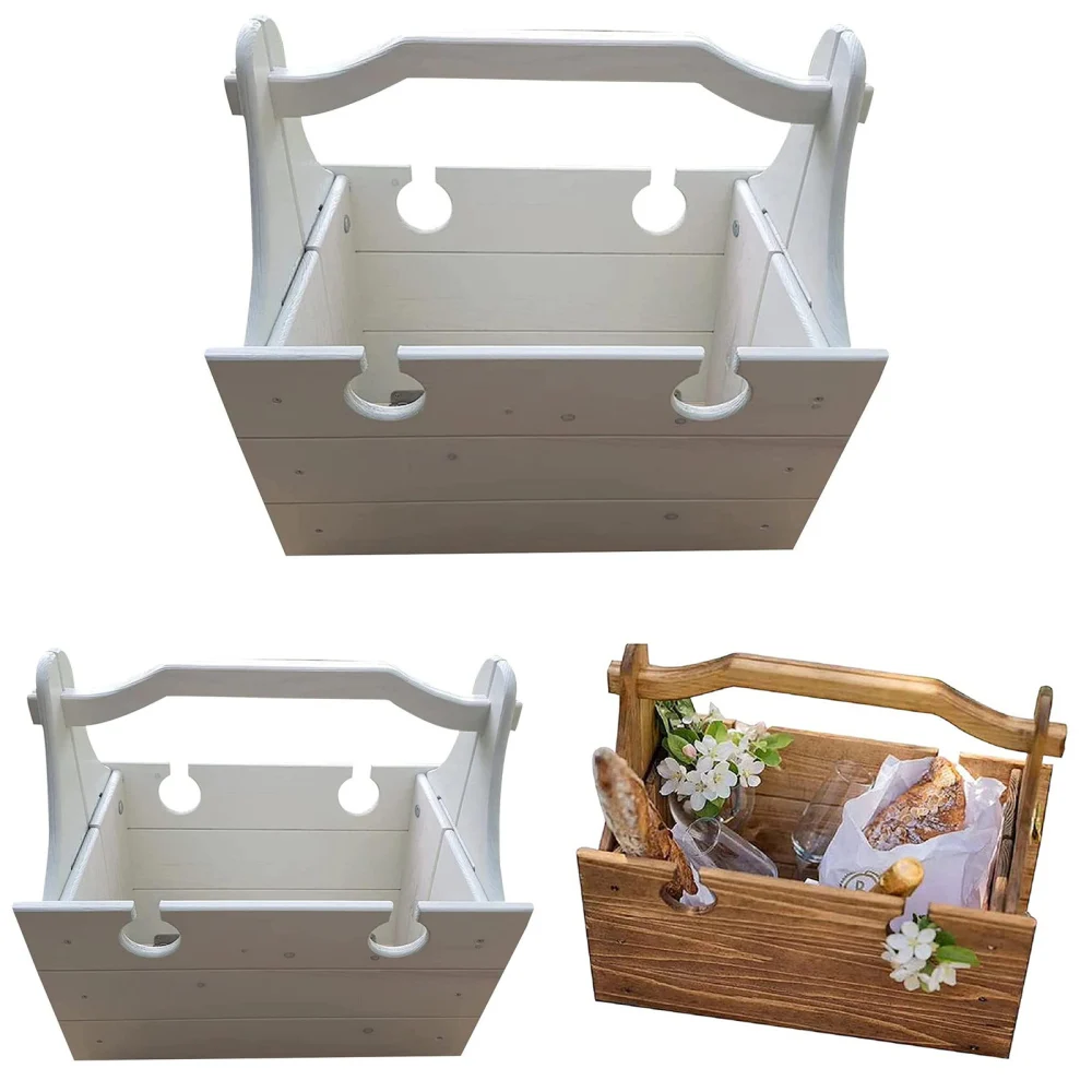 Стол для пеших прогулок и кемпинга деревянная корзина хранения стол портативные