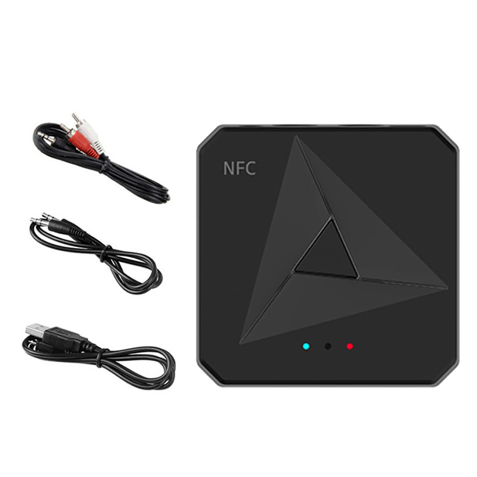 

NFC Wireless Bluetooth 5.0 Receiver Audio Transmitter 3.5mm AUX Jack RCA Music Black Audio Adapter Handsfree Call Mic Car Kit