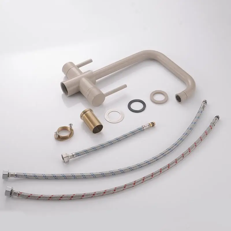 Кухонный смеситель для питьевой воды простой и чистый кран с двойной ручкой