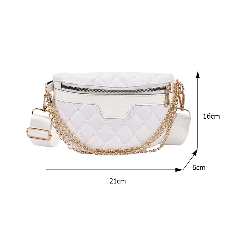 

Fashion Women Lattice Pattern Pure Color Shoulder Crossbody Bag Casual Ladies Chain Small Waist Chest Bags Fanny Packs