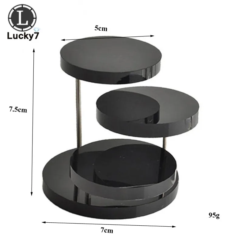 Совершенно новая 3-слойная Прозрачная черная круглая акриловая подставка для