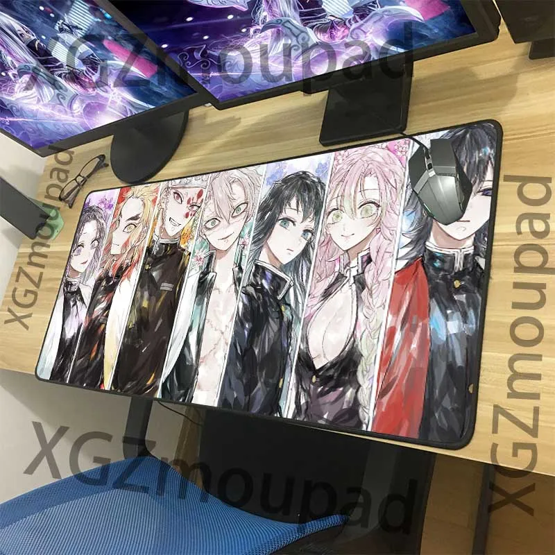 Большой коврик для мыши XGZ Anime рассекающий демонов Kimetsu No Yaiba черный компьютерного
