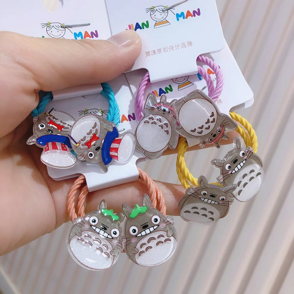 2 шт. случайный корейский стиль милый Тоторо небольшой резиновая лента для волос