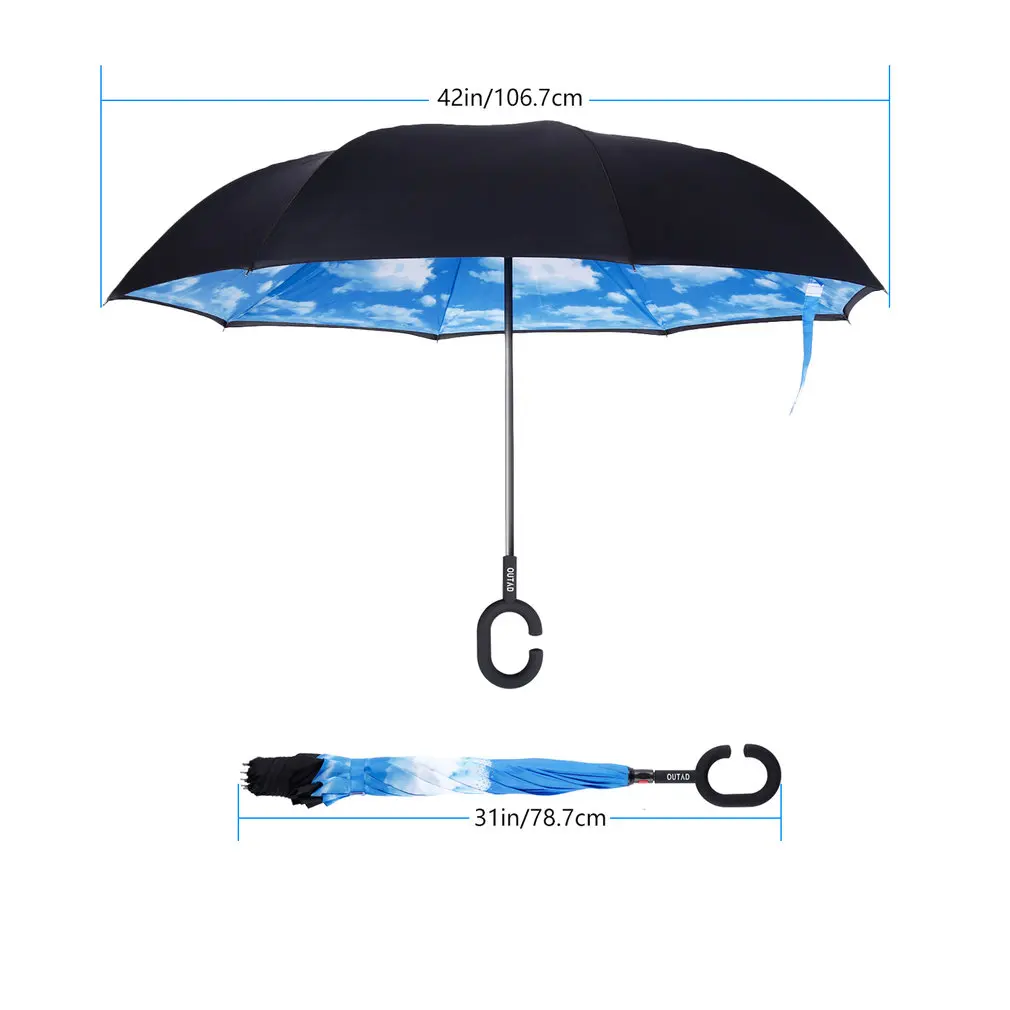 

Extra Large Umbrella Injection Technics Fiberglass Golf Umbrella Shaft Double-canopy Windproof Waterproof Automatic Open