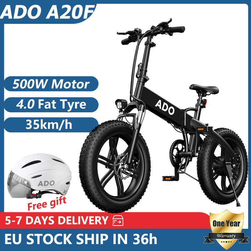 

[EU/UK STOCK ] ADO 20inch Ebike Fat Tyre Electric Bicycle A20F Electric Bike 500W 36V10.4Ah Ebike 35km/h Mountain Bike Men