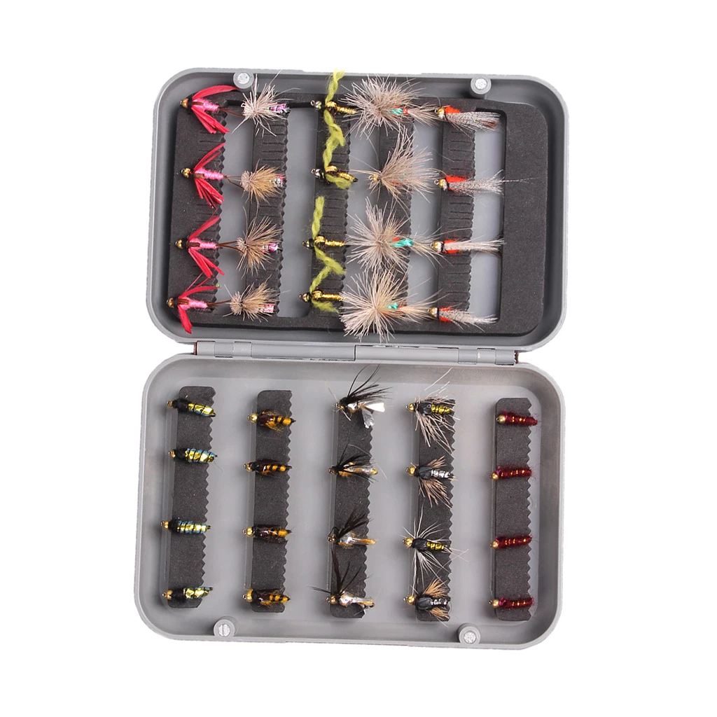 40pcs Different Style Fly Fishing Lures Flies Set Artificial Insect Bait Trout Fish Hooks | Спорт и развлечения
