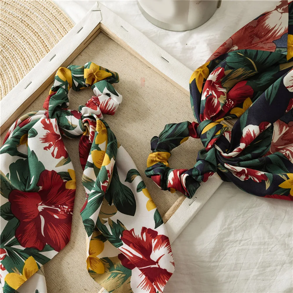 Резинки для волос сделай сам с бантом эластичные резинки лента узелком принт