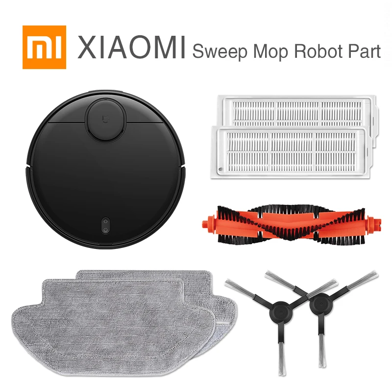 Black Add Spare Part XIAOMI MIJIA уборочный робот пылесос моющий 2 для дома автоматическая стерилизация пыли Циклон всасывания умный планируемый WIF - Цвет: Black Add Spare Part