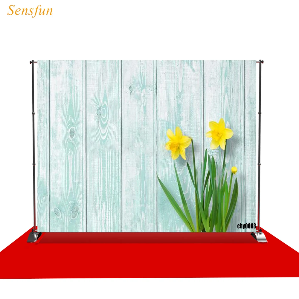 Фон для фотосъемки LEVOO, желтые кафели, цветы, синяя деревянная стена, Фотофон для фотостудии, Фотофон