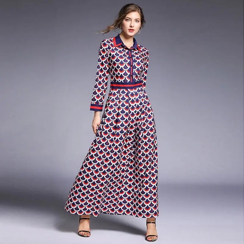 Брендовое Длинное Макси платье с принтом больших размеров сексуальное