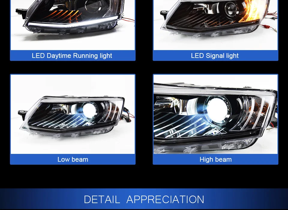 Фары для автомобиля Skoda Octavia- DRL дневные ходовые огни Светодиодный Биксеноновая лампа Противотуманные фары, аксессуары для автомобиля
