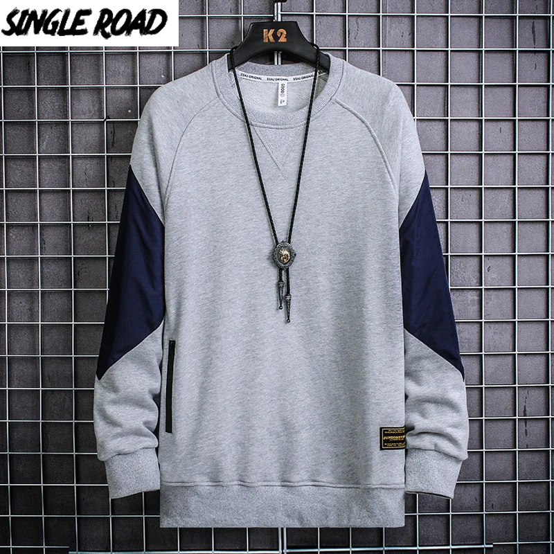 

Мужская толстовка с круглым вырезом, однотонная Повседневная серая толстовка большого размера в стиле хип-хоп