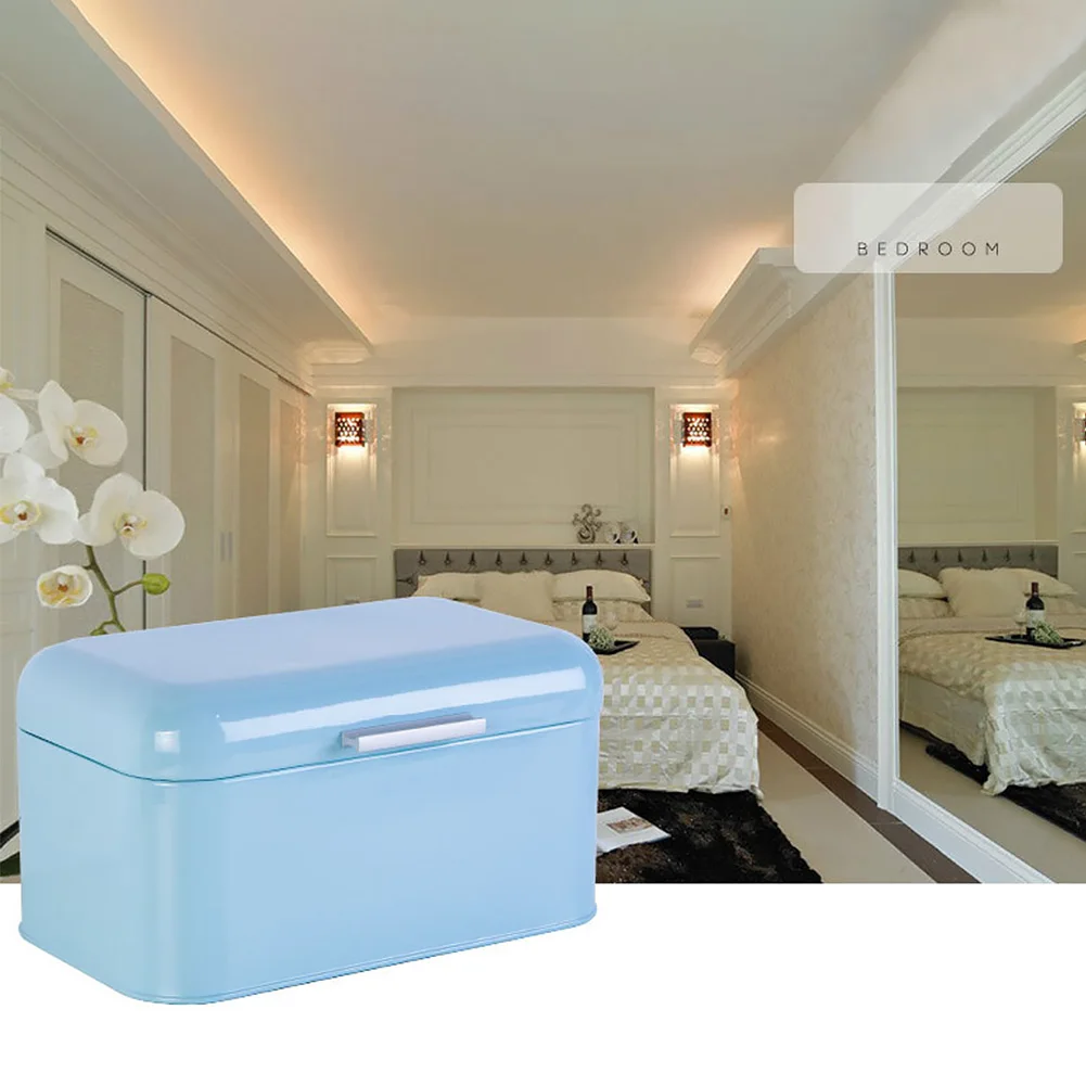 

Storage Box Large Capacity Kitchen Containers Sundries Organizer Bread Shape Metal Office Easy Clean Decorations Multifunctional