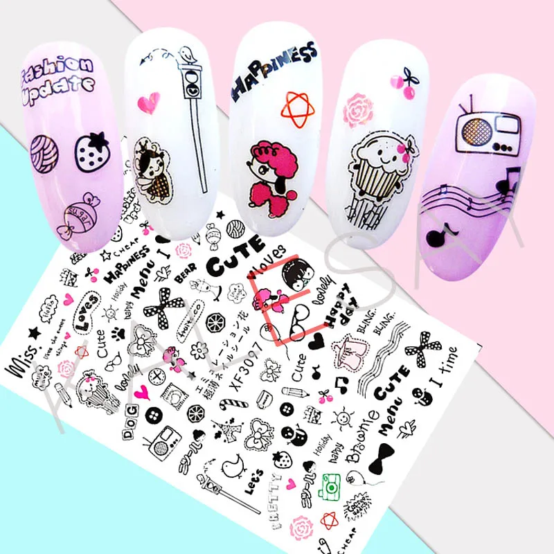 3d-этикетка сделай сам фирменный логотип наклейки для ногтей самоклеящиеся