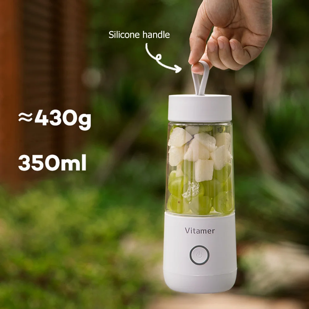 

350ml Mini Portable Electric Fruit Juicer USB Rechargeable Smoothie Maker Blender Machine Fruit Cup Juicing Cup Kitchen Mixer