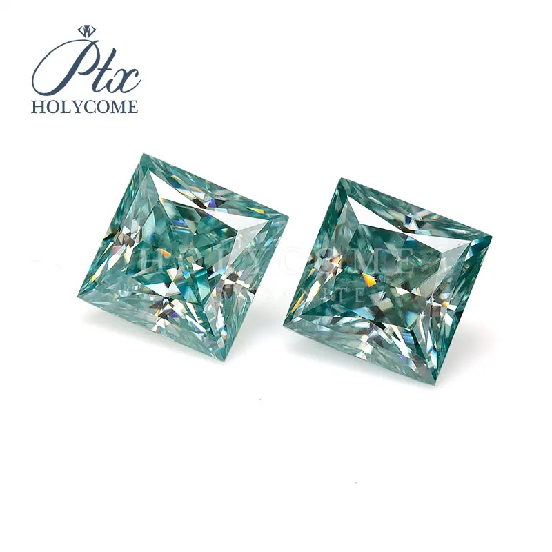 Сапфировый синий цвет принцесса огранка 3ct 8x8 мм Муассанит Диамант ювелирные