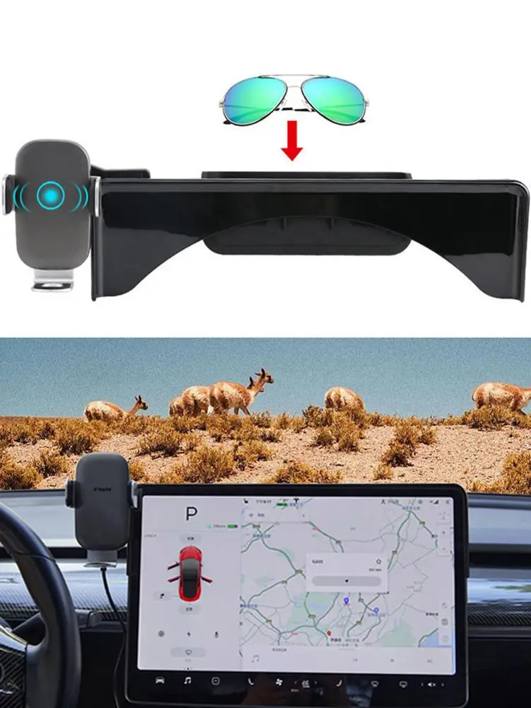 

Для Tesla Model 3/Y мобильный телефон держатель с беспроводной зарядкой автомобильное зарядное устройство кронштейн 500 ~ мА (в) без шума