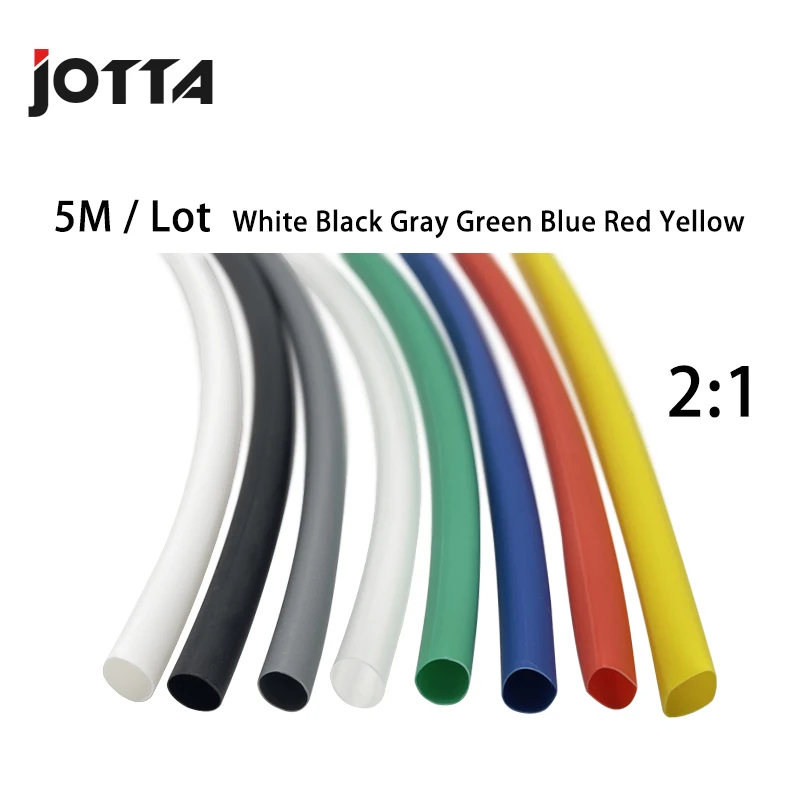 5 Meter/Lot 1mm 1.5mm 2mm 2.5mm 3mm 3.5mm 4mm 5mm 6mm Heat Shrink Tubing Tube