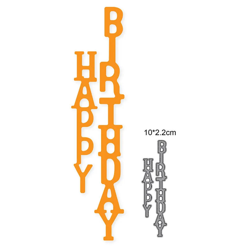 

Happy Birthday Strip New 2021 Metal Cutting Dies For DIY Scrapbooking And Card Making Decorative Embossing Die Cut Craft Dies