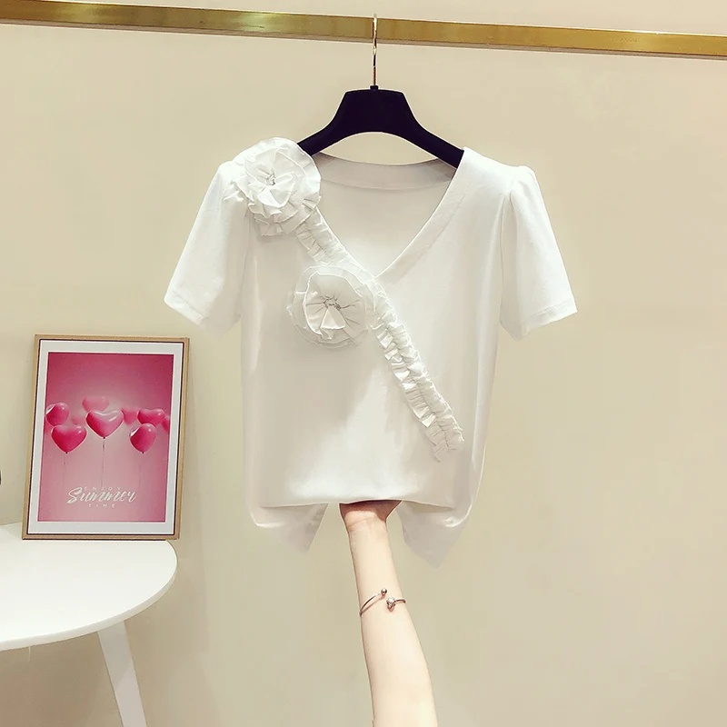 

T Shirts Women New Hot Sale Student T-shirt Womens Fashion Harajuku Striped White