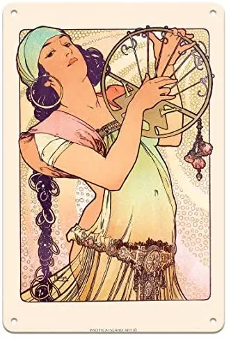 

Рекламный плакат в цыганском стиле Альфонсе мухи, металлический жестяной знак c.1897