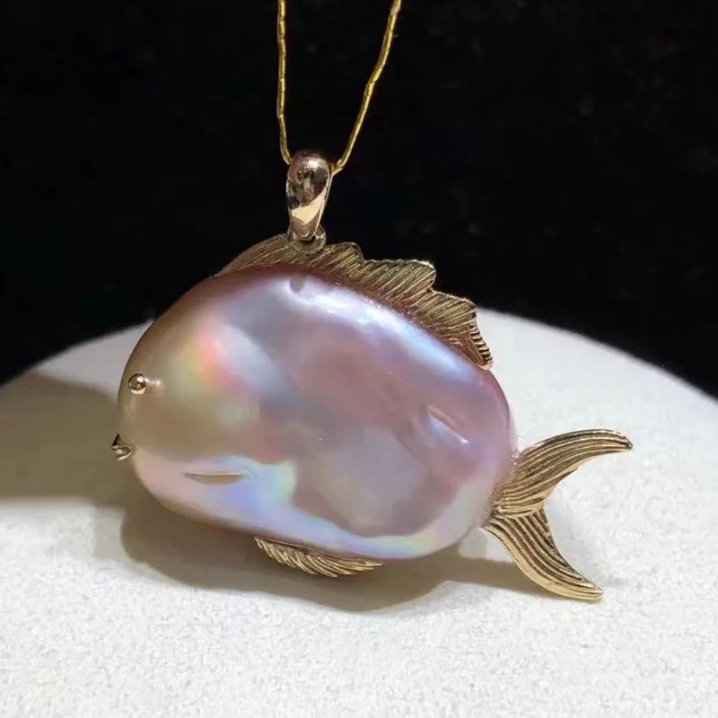 Fish Accessory For Baroque Pearl Pendant Fittings Sterling Silver Women DIY Pendant Components(No including pearls)