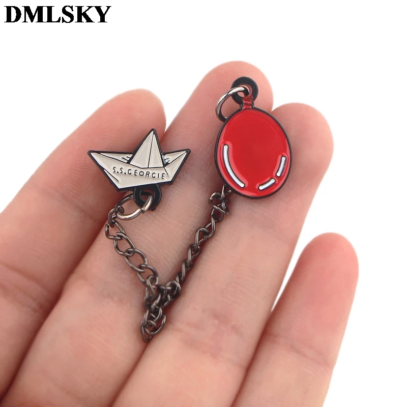

DMLSKY Halloween Jeweley Scary clown Pin Enamel Pins For Women Men Backpack Pins Personality Metal Pin badge Jewelry M3922