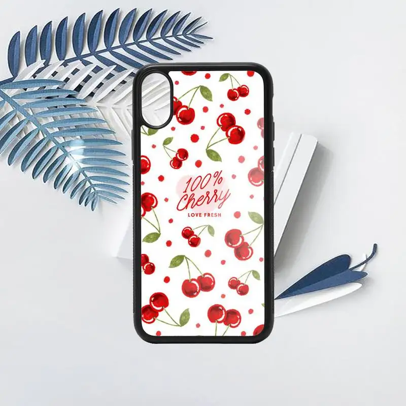 

Pink Cherries Cherry Strawberry Phone Case PC for iPhone 11 12 pro XS MAX 8 7 6 6S Plus X 5S SE 2020 XR