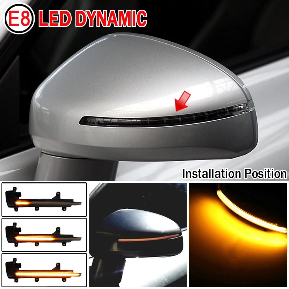 

For Audi TT Mk2 8J TTS R8 2007-2014 Dynamic Turn Signal LED Blinker Side Mirror light 2008 2009 2010 TTRS