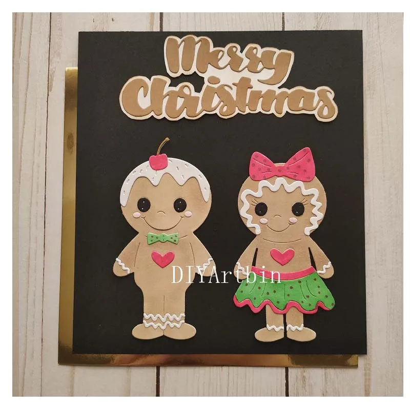 Gingerbread Girl And Boy New Design Christmas 2021 Metal Cutting Dies Layering Stencils For Card Making | Дом и сад