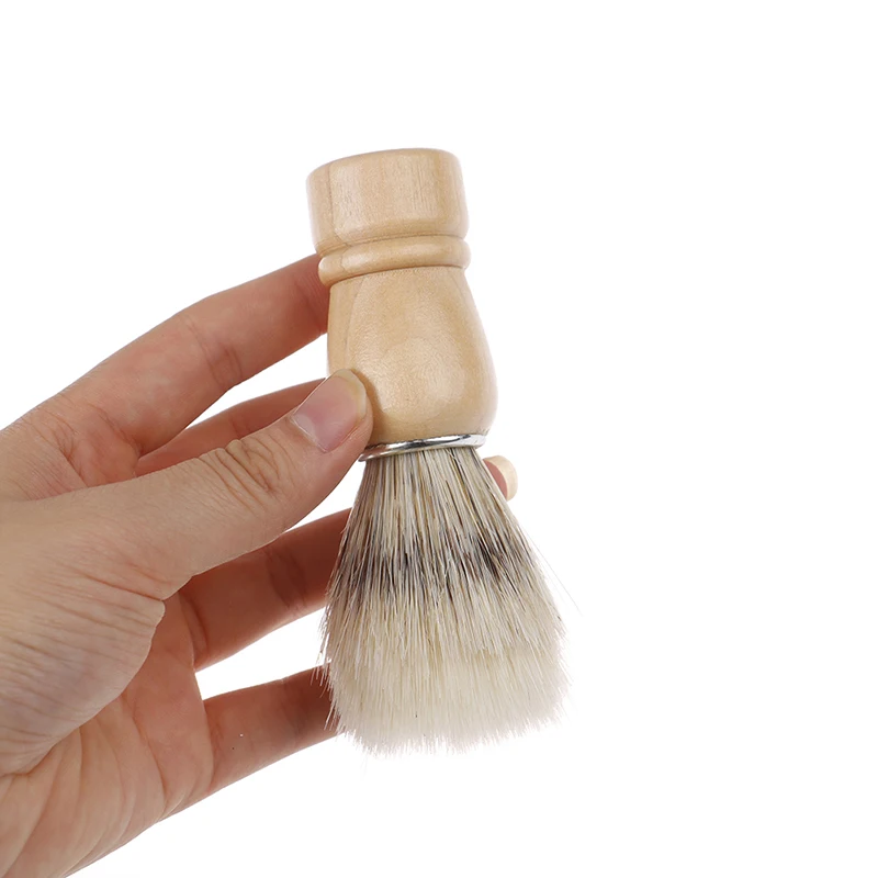 

Men Shaving Beard Brush Badger Hair Shave Wooden Handle Safety Razor Brush